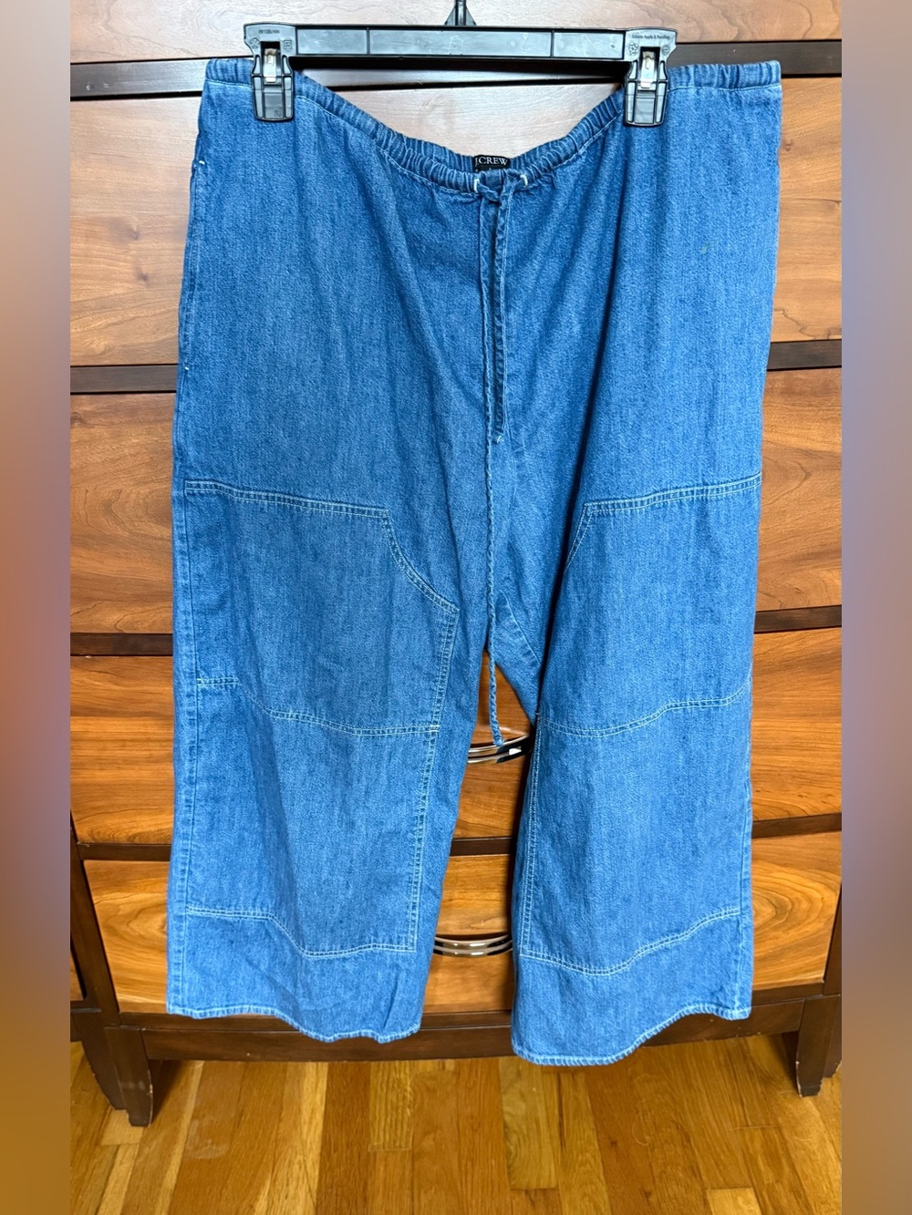 J. Crew Women's Luna pant in Chambray Denim Drawstring Jeans size L